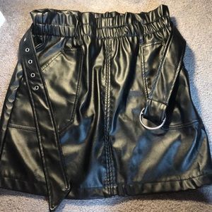 Black Skirt with Belt